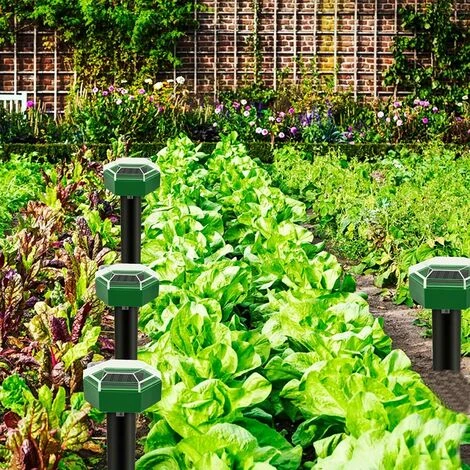 FUHUIDATRADING Répulsif Anti Taupes,répulsif Serpent Ultrason 4 Pcs,Répulsif Taupe Solaire à Ultrason,Répulsif Solaire Contre Les Taupes , Chasse Taupe Solaire,Pour Pelouse, Jardin,anti Taupes/ Serpent(Vert) â Image 5