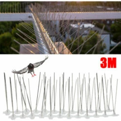 EINFEBEN Défense Contre Les Oiseaux Défense Contre Les Oiseaux Pics à Pigeons Protection Contre Les Pigeons 5 Rangées 3M Défense Contre Les Moineaux - Argent