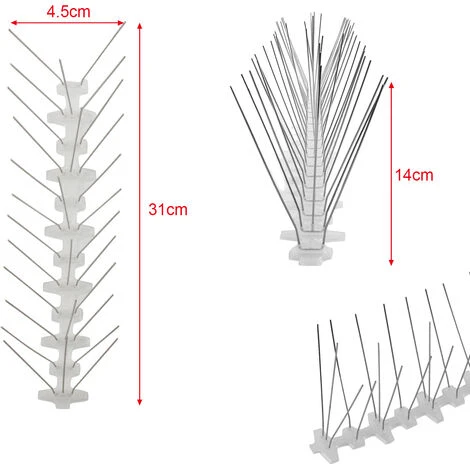 EINFEBEN Défense Contre Les Oiseaux Défense Contre Les Oiseaux Pics à Pigeons Protection Contre Les Pigeons 5 Rangées 3M Défense Contre Les Moineaux - Argent â Image 2