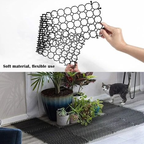 LITZEE Anti-Chat Avec Pointes, Lot De Tapis Anti-écailles Pour Chat Avec Pics, 45x20 Cm Tapis Répulsif Chat Exterieur Pic Anti-Chat, Epine Grille Tapis Anti-Chiens Pour Clôture De Jardin â Image 2