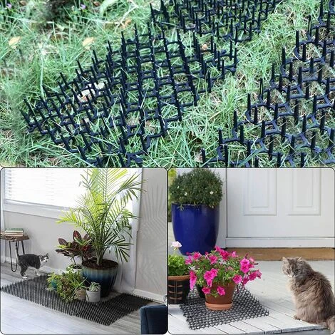 LITZEE Anti-Chat Avec Pointes, Lot De Tapis Anti-écailles Pour Chat Avec Pics, 45x20 Cm Tapis Répulsif Chat Exterieur Pic Anti-Chat, Epine Grille Tapis Anti-Chiens Pour Clôture De Jardin â Image 3