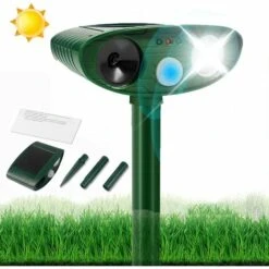 OSQI Répulsif Pour Chat De Jardin, Répulsif Pour Animaux à Ultrasons, Répulsif Pour Animaux D'extérieur étanche à énergie Solaire Avec Son à Ultrasons, Détecteur De Mouvement Et Répulsif Antiparasitaire à Lumière Clignotante Pour écureuils, Chats, Chiens, Rats