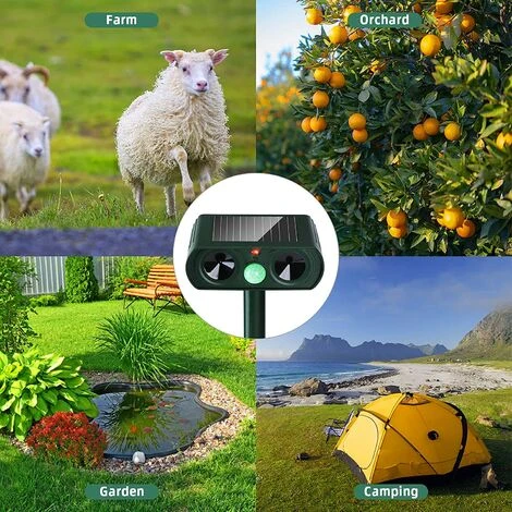 OSQI Répulsif Solaire Pour Animaux De Compagnie Répulsif à Ultrasons Pour Chat étanche Extérieur Répulsif à Ultrasons Pour Chats Jardins Fermes Sorties Sans Bruit – Image 5