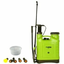 VITO GARDEN Pulvérisateur à Dos 16L VITO Pression Manuelle Spray Et Jet Végetaux Et Jardins Accessoires 3 Buses